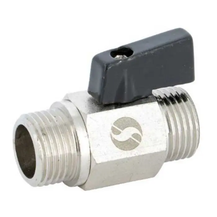 Acheter Direct Mini-vanne laiton nickelé mâle mâle 3/8&Prime; (12/17) – PN16 – Sferaco