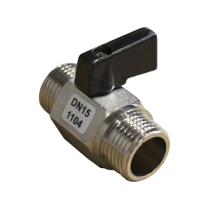 Mini-vanne laiton nickelé mâle mâle 1/2" (15/21) - PN16 - Sferaco Marque