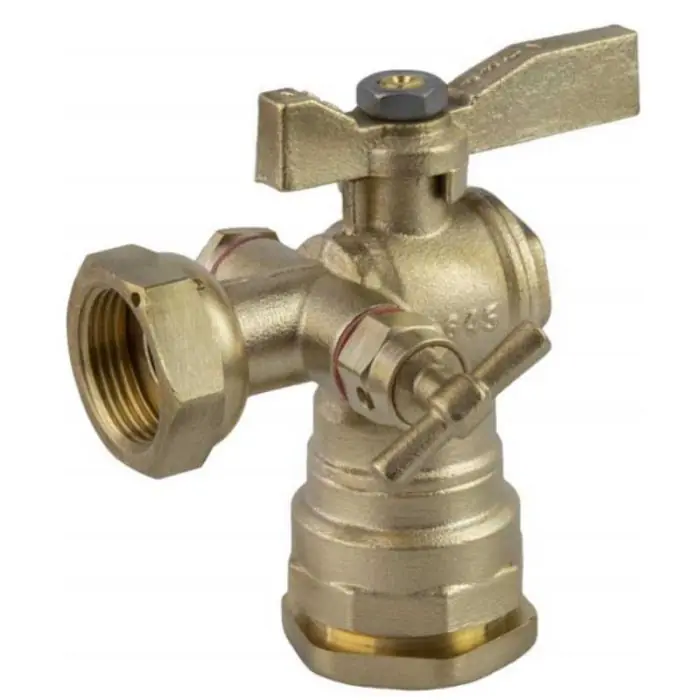 Réduction Robinet équerre avant et après compteur laiton + purge - PE25 - Ecrou prisonnier 3/4" (20/27) - Sferaco