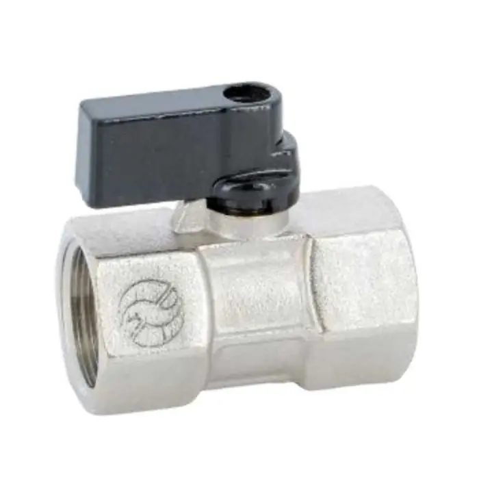 Soldes Mini-vanne laiton nickelé femelle femelle 1/4" (8/13) - PN16 - Sferaco