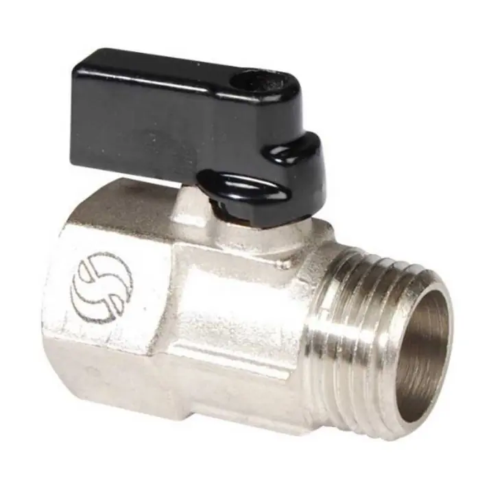 Must-Have Mini-vanne laiton nickelé mâle femelle 1/2" (15/21) - PN16 - Sferaco