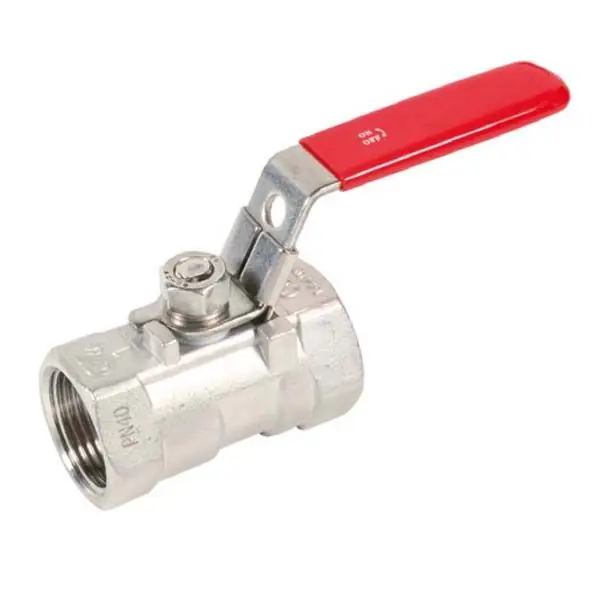 Vanne à sphère INOX monobloc passage réduit FF 1"1/4 (33/42) - poignée rouge - Sferaco Promotion