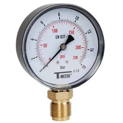 Offre Limitée Manomètre ABS à cadran sec RADIAL Mâle 1/2" (15/21) - Ø80 - 0 à 10 bar - Sferaco