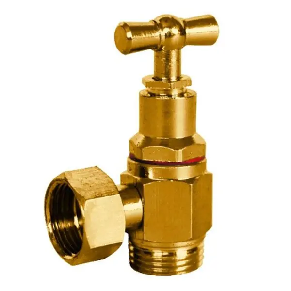 Robinet à potence équerre laiton brossé + presse-étoupe M3/8" (12/17) - écrou prisonnier 3/8" (12/17) - Sferaco Jusqu'à Épuisement Des Stocks