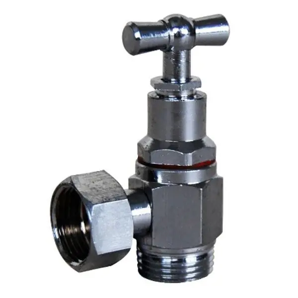 Robinet à potence équerre laiton chromé + presse-étoupe M3/8" (12/17) - écrou prisonnier 3/8" (12/17) - Sferaco Nouvelle Collection