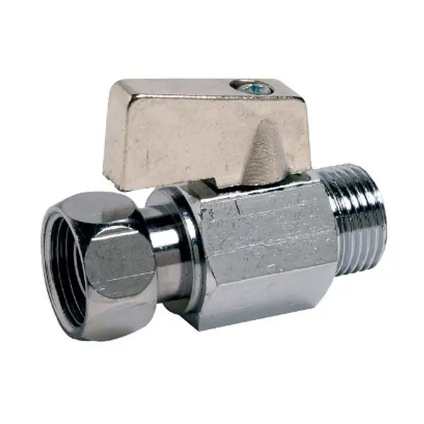Satisfait Ou Remboursé Vanne à sphère droite laiton chromé pour réservoir WC M3/8" (12/17) - écrou prisonnier 3/8" (12/17) - Sferaco