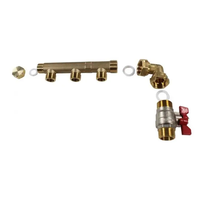 Pack collecteur distribution sanitaire/chauffage M 3/4" (20/27) - F 1/2" (15/21) - 3 Sorties Verticales Mâles 1/2" (15/21) - 1 Sortie Horizontale 1/2" (15/21) - Arcanaute Solde