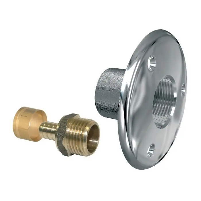 Dernier Modèle Applique chromée pour robinet de jardin PER à glissement Ø12 – Femelle 1/2&Prime; (15/21) – Watts