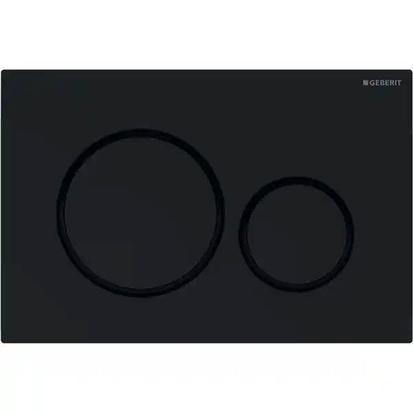 Offre Exclusive Plaque de déclenchement noir brillant et noir mat Sigma20 pour rinçage double chasse - Geberit