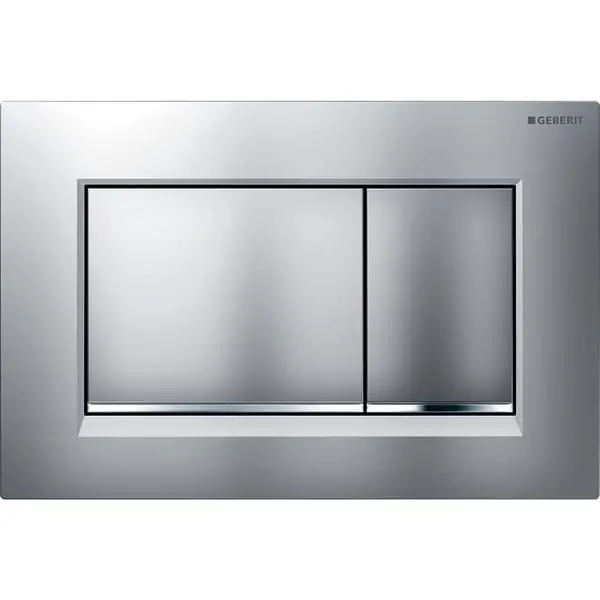 Réduction Plaque de déclenchement laqué chromé mat, chromé brillant Sigma30 pour rinçage double chasse - Geberit