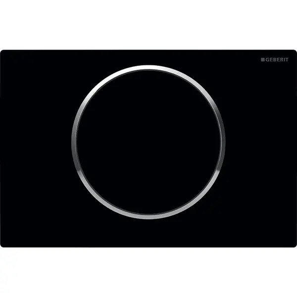 Plaque de déclenchement noir et chromé brillant Sigma10 pour rinçage interrompable - Geberit Prix Bas