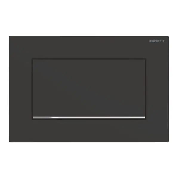 Plaque de déclenchement noir mat laqué, chromé brillant Sigma30 pour rinçage interrompable, à visser - Geberit Nouvelle Collection