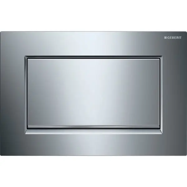 Acheter Direct Plaque de déclenchement chromé brillant, chromé brossé Sigma30 pour rinçage interrompable, à visser – Geberit