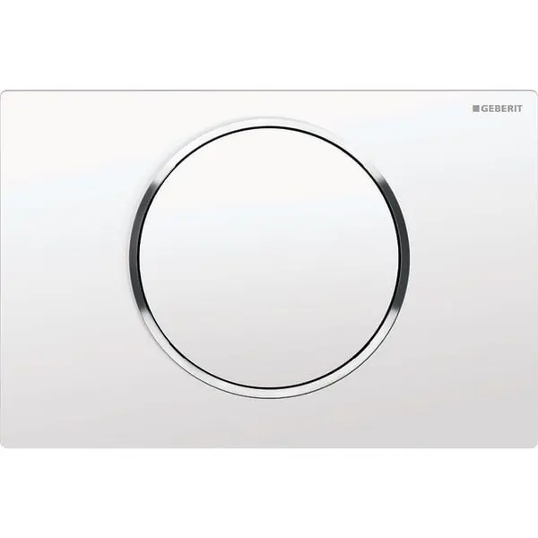 Satisfait Ou Remboursé Plaque de déclenchement blanc et chromé Sigma10 pour rinçage interrompable - Geberit