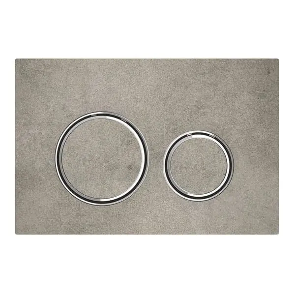 Réduction Plaque de déclenchement blanc mat, aspect béton Sigma21 pour rinçage double chasse chromé - Geberit