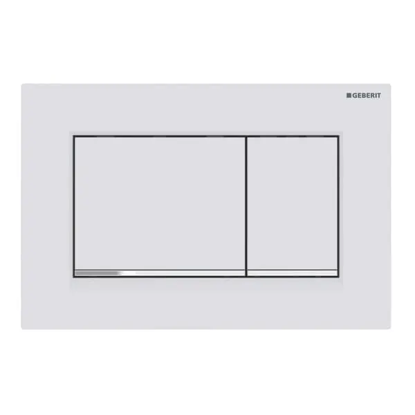 Dernier Modèle Plaque de déclenchement blanc mat laqué, chromé brillant Sigma30 pour rinçage double chasse - Geberit