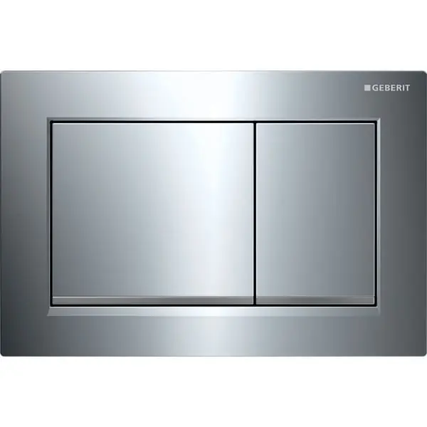 Plaque de déclenchement chromé brillant, chromé mat Omega30 pour rinçage double chasse - Geberit Vente Flash