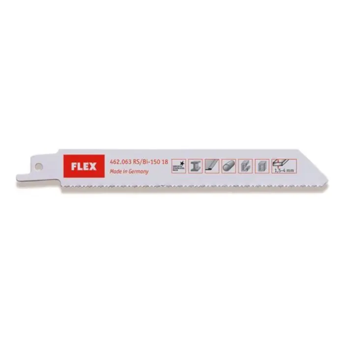 5 x Lame de scie sabre pour métaux et tôle L150 mm – dents 18 pouce – Flex Authentique