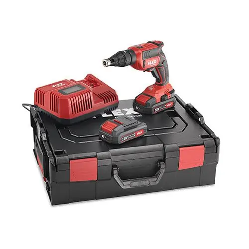 Promotion Coffret visseuse accu pour vis autoperceuses 18V - 0-4500/min - Flex