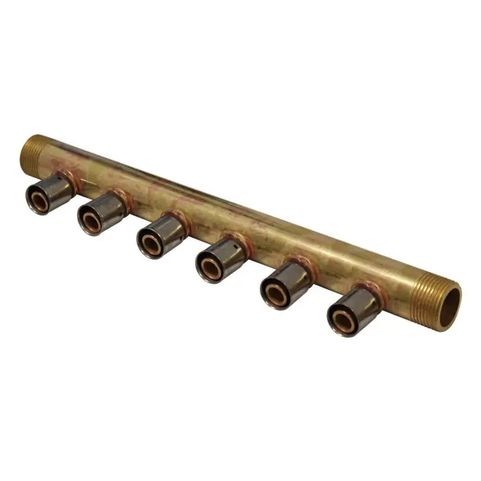 Prix Cassé Collecteur à Sertir PER entraxe 40mm Ø3/4" (20/27) Mâle Mâle - 6 Piquages Ø12 avec ses Bagues - Arcanaute