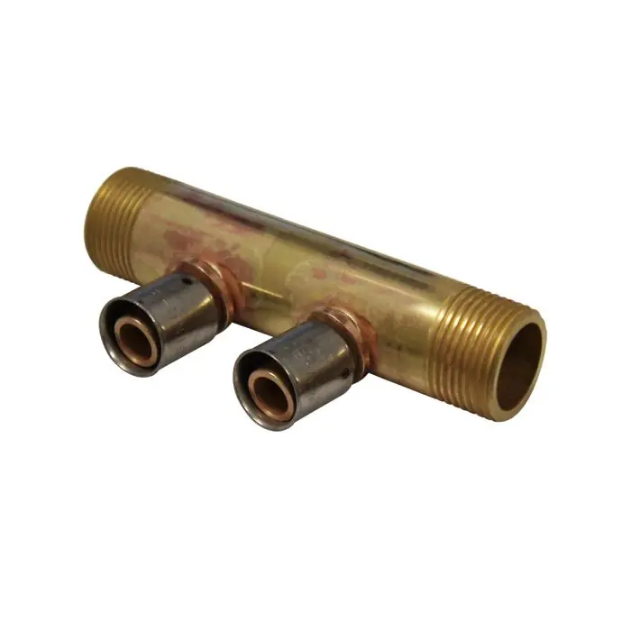 Collecteur à Sertir PER entraxe 40mm Ø3/4" (20/27) Mâle Mâle - 2 Piquages Ø12 avec ses Bagues - Arcanaute Meilleur Choix