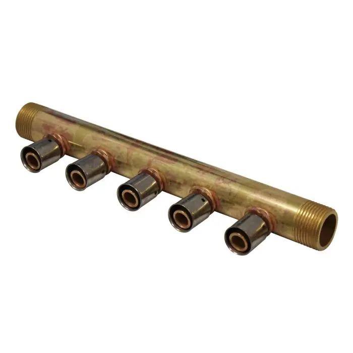 Affaire À Saisir Collecteur à Sertir PER entraxe 40mm Ø3/4" (20/27) Mâle Mâle - 5 Piquages Ø12 avec ses Bagues - Arcanaute