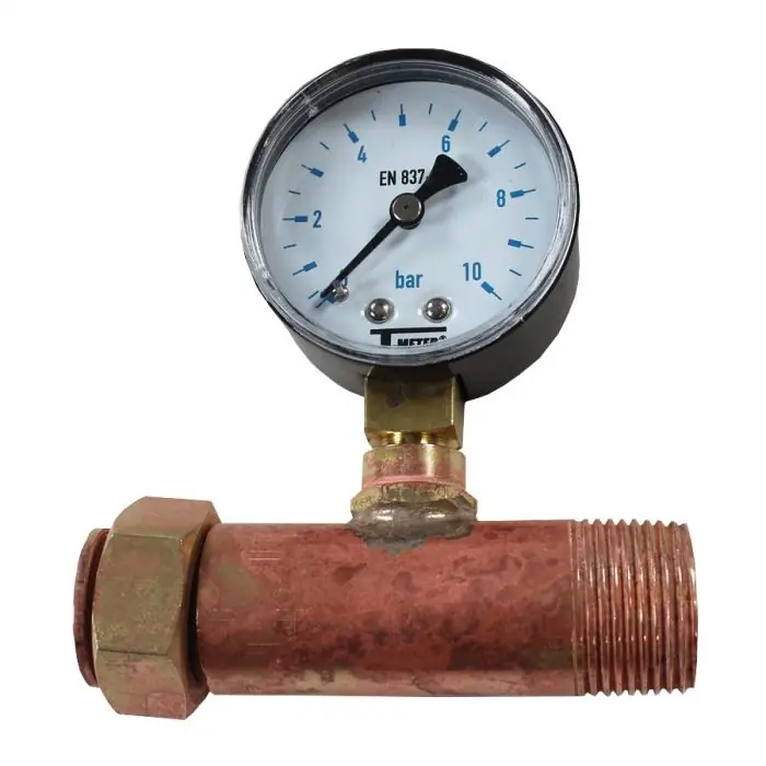 Jaquette prise pression réseau eau Mâle 3/4" (20/27) - FL 3/4" (20/27) + Manomètre Radial 0/10 bars bain de glycérine Q01M34FL34 + Q04R10G - Arcanaute Acheter Direct
