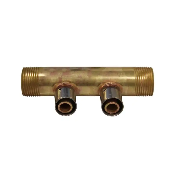 Collecteur à Sertir PER entraxe 40mm Ø3/4" (20/27) Mâle Mâle - 2 Piquages Ø16 avec ses Bagues - Arcanaute Expédié Aujourd'hui