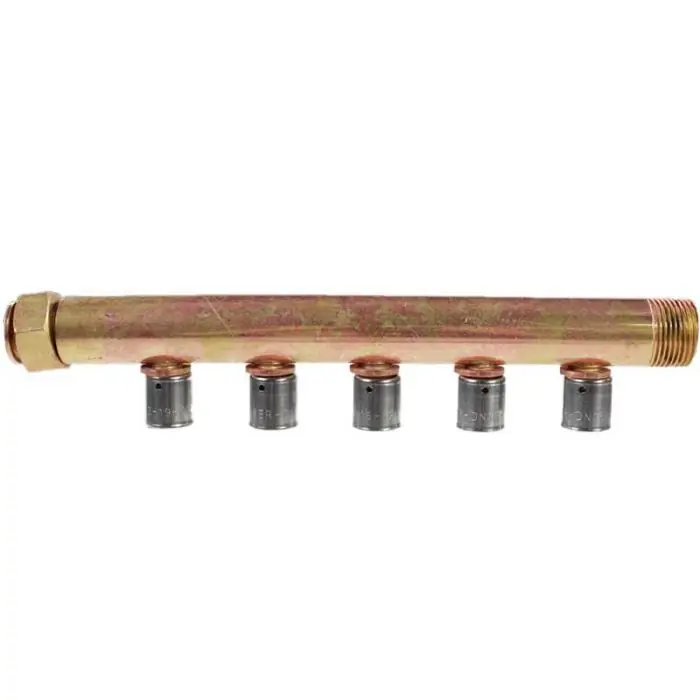Must-Have Collecteur à Sertir PER entraxe 40mm Ø3/4&Prime; (20/27) Mâle Femelle écrou libre – 5 Piquages Ø16 avec ses Bagues – Arcanaute