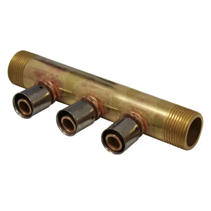 Prix Promo Collecteur à Sertir PER entraxe 40mm Ø3/4" (20/27) Mâle Mâle - 3 Piquages Ø16 avec ses Bagues - Arcanaute