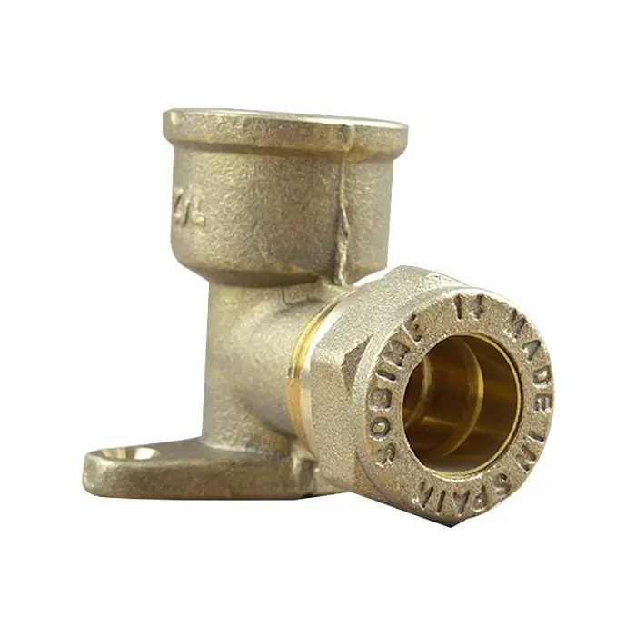 Coude bicone avec base de fixation 1/2&Prime; (15/21) Femelle – Cuivre Ø14 – Arcanaute Pas Cher