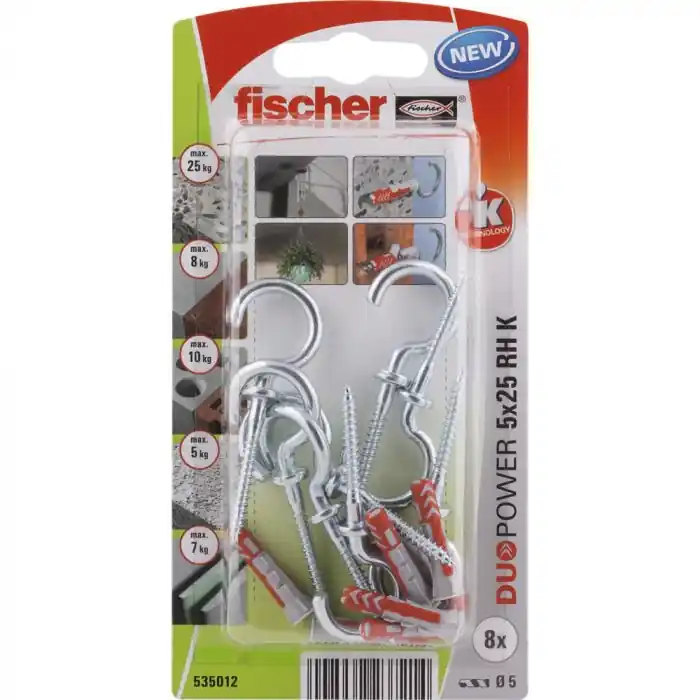 8 chevilles tous matériaux fischer DUOPOWER Ø5 x 25 mm RH – Fischer Achat Immédiat