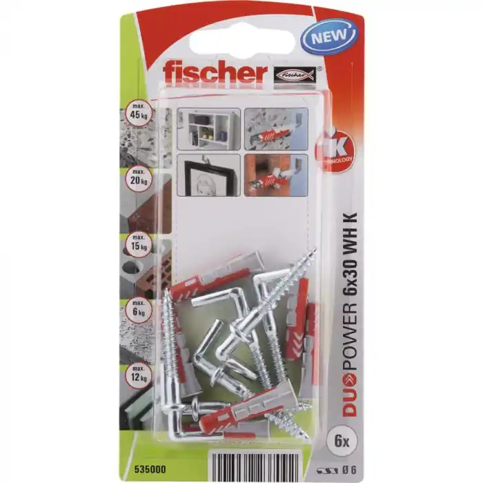Offre Spéciale 6 chevilles tous matériaux fischer DUOPOWER Ø6 x 30 mm WH – Fischer