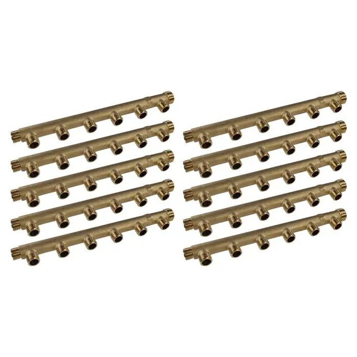 10 Collecteurs mâle femelle 3/4&Prime; (20/27) – 6 départs 1/2&Prime; (15/21) – Entraxe 50 mm – Arcanaute Meilleur Choix
