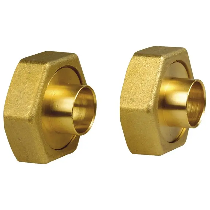Lot de 2 raccords union en laiton pour circulateur G1"1/2" (40/49) - cuivre Ø28 - Thermador Dernière Chance