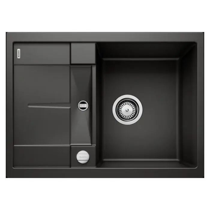 Solde Évier de cuisine Metra 45 S compact noir - sous-meuble 45 cm - 680 x 500 x 190 mm - vidage automatique - Blanco