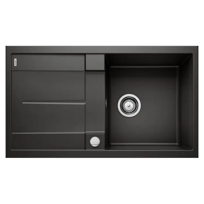 Évier de cuisine Blanco Metra 5 S – Noir – Sous-meuble 50 cm – 860 x 500 x 190 mm – Vidage auto – Blanco Marque