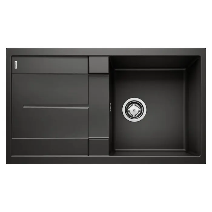 Offre Du Jour Évier de cuisine Blanco Metra 5 S - Noir - Sous-meuble 50 cm - 860 x 500 x 190 mm - Vidage manuel - Blanco