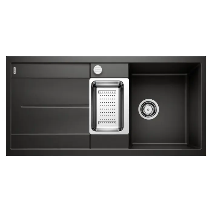 Évier de cuisine Blanco Metra 6 S – Noir – Sous-meuble 60 cm – 1000 x 500 x 190 mm – Vidage auto – Blanco Produit De Marque