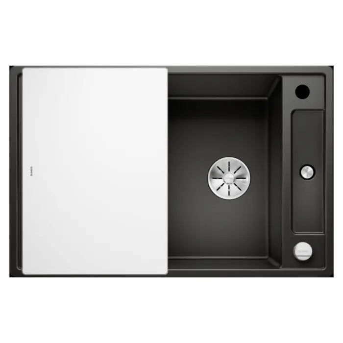 Nouveauté Évier de cuisine Axia III 45S - Noir - Sous-meuble 45 cm - 780 x 510 x 185 mm + planche en verre - Blanco