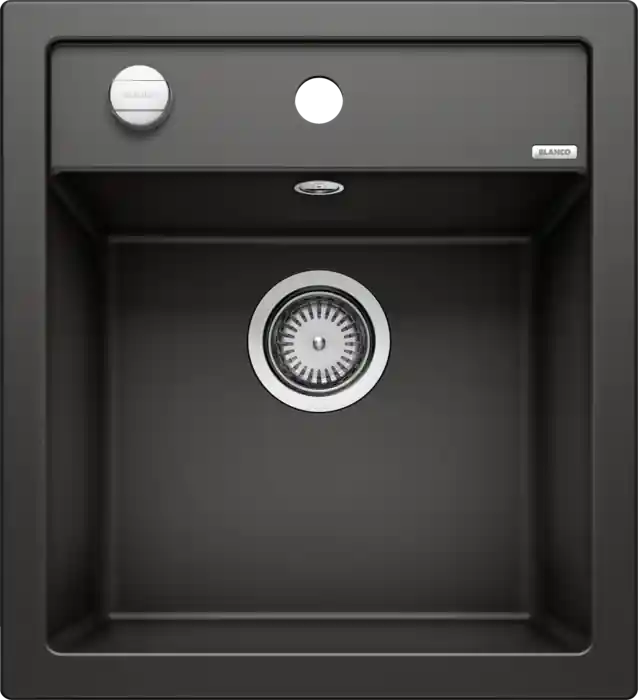 Solde Évier de cuisine Blanco Dalago 45 – Noir – Sous-meuble 45 cm – 465 x 510 x 190 mm – Vidage automatique – Blanco