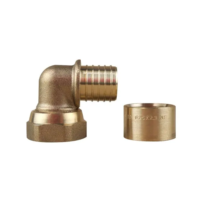 Coude PER à glissement Ø25 – Femelle écrou libre 3/4&Prime; (20/27) – IBP Bänninger Réduction