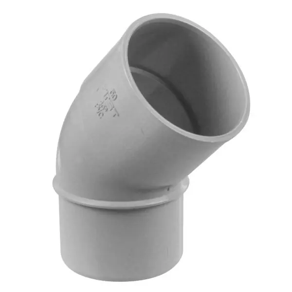 Solde Coude PVC 45° mâle femelle pour tube de descente Ø50 - gris - First Plast