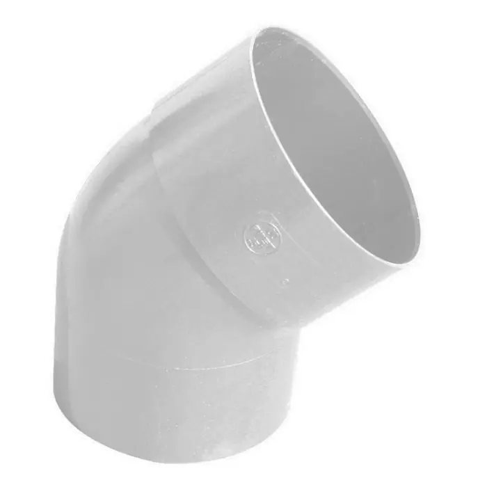 Coude PVC 45° mâle femelle pour tube Ø80 épaisseur 3.2 mm – gris – First Plast Promotion