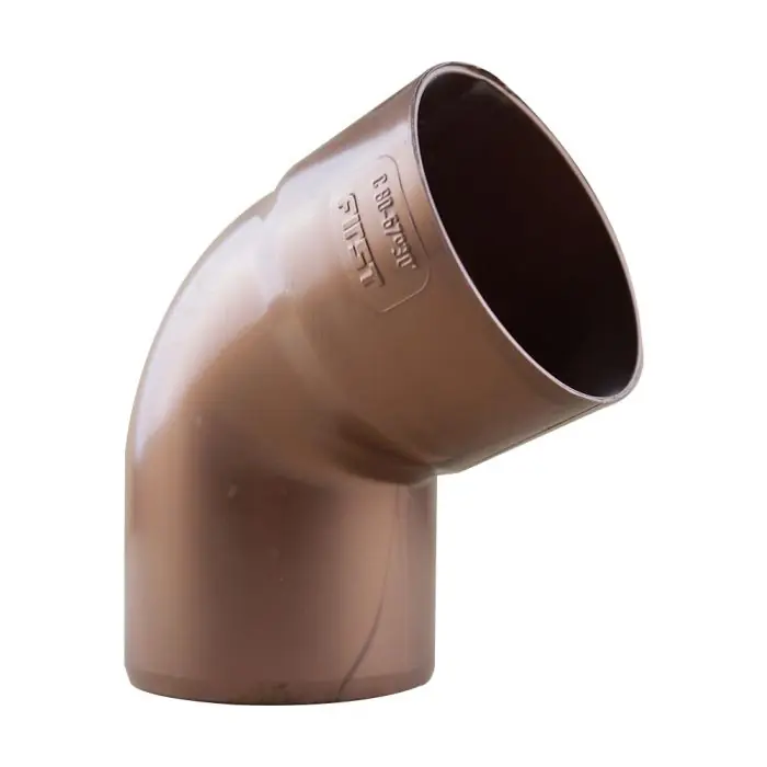 Offre Limitée Coude PVC 67°30 mâle femelle pour tube de descente Ø80 - aspect cuivre - First Plast