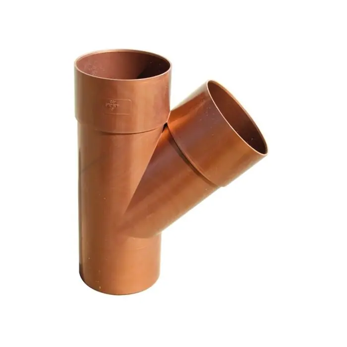 Nouvelle Collection Culotte PVC 45° mâle femelle pour tube de descente Ø80 - aspect cuivre - First Plast