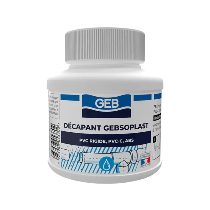 Promotion Saisonnière Décapant GEBSOPLAST pour raccords PVC évacuation - 1 L