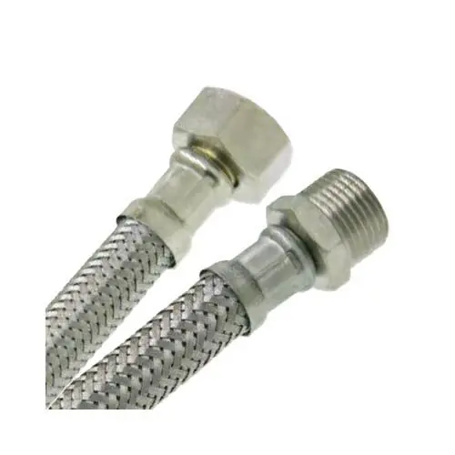 Flexible sanitaire Inox Ø intérieur 8mm - Femelle 1/2" (15x21) / Mâle 1/2" (15x21) - longueur 30 cm Remise