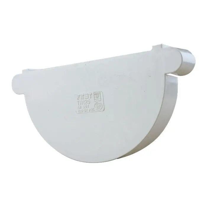 Fond de gouttière PVC 25 droite/gauche - blanc - First Plast Haute Qualité