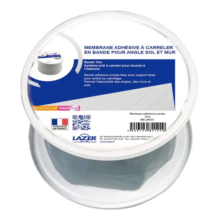 Solde Membrane adhésive à carreler en bande pour angle sol et mur - 10m
